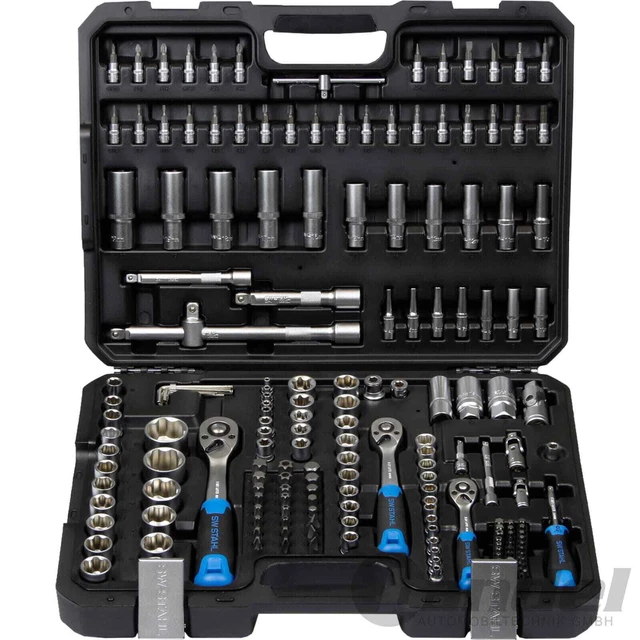 SW-STAHL INDUSTRIE STECKSCHLÜSSEL-SATZ KNARRENKASTEN 184-teilig 1/2" 3/8" 1/4"