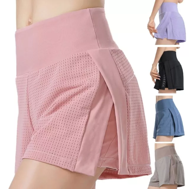 Women 2-in-1 Double Layer Running Shorts Quick-Dry Waist for Athletic Yoga