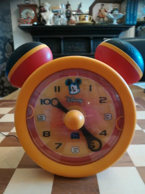 Radio-horloge vintage souris Disney Mickey avec alarme chambre d'enfant ** DÉFECTUEUX **
