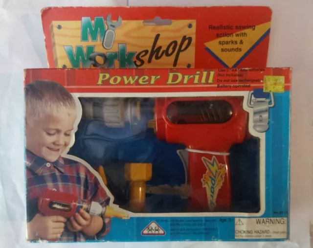 Vintage My Workshop Power Drill Toddlers Kids Toy Rare Never Opened