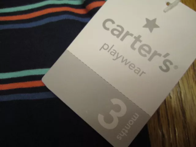 New Carters Infant Baby Boys Size 3 Months One Piece Romper With Collar Outfit 3