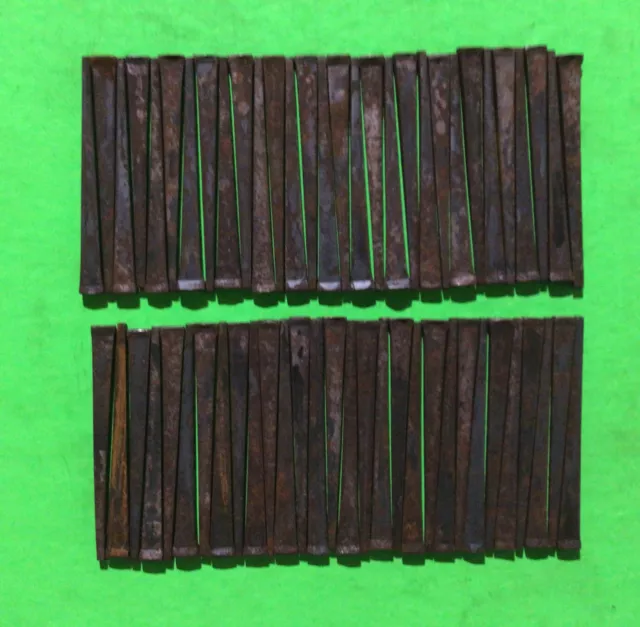 “BEST DEALS ON E-BAY” (60) VINTAGE NOS RUSTY 2 1/2” SQUARE CUT NAILS 3/16”x 1/8”