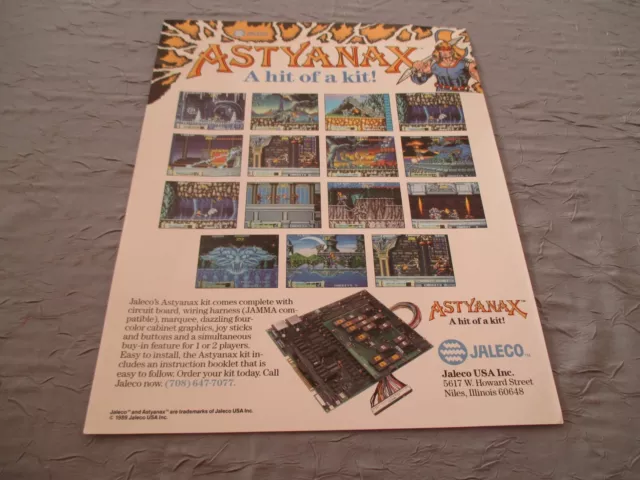 >> Astyanax Arcade Rare Original Usa Handbill Flyer Chirashi! <<