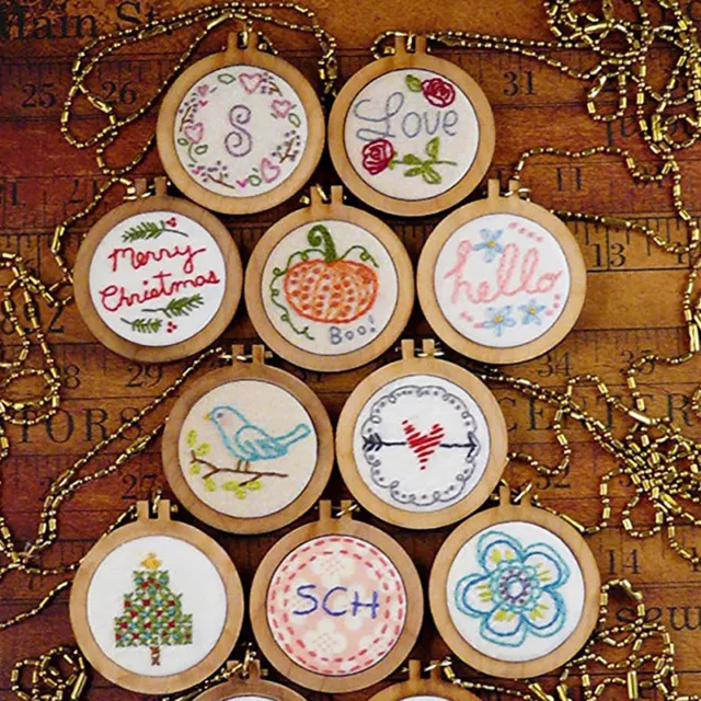 FAI DA TE Tondo Mini in legno Cross Stitch ricamo cerchio telaio macchina fissCR