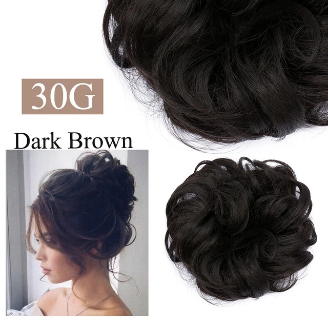 Real Large Messy Curly Bun 100% Natural As Human Hair Extensions Updo Scrunchie