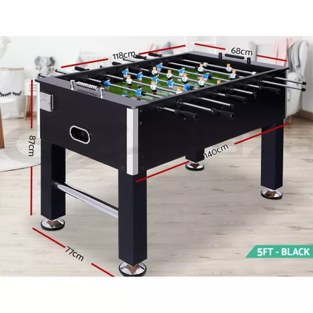 4FT 5FT Soccer Table Tables Balls Foosball Football Game Home Party Gift Black 2