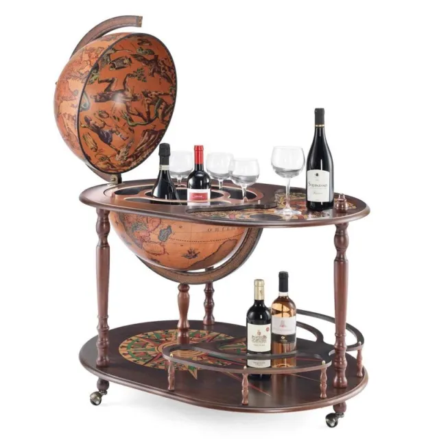 Map Globe Opens into Drink Bar Storage World Explorer. Made in Italy