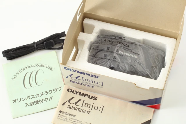 Olympus mju Black Point & Shoot Compact Film Camera From Japan MINT in Box]