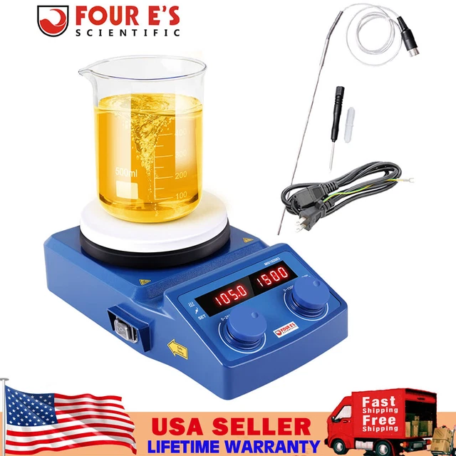 Four E'S 5 Inch 5,000mL Magnetic Stirrer w/Hot Plate 100-1500RPM For Laboratory
