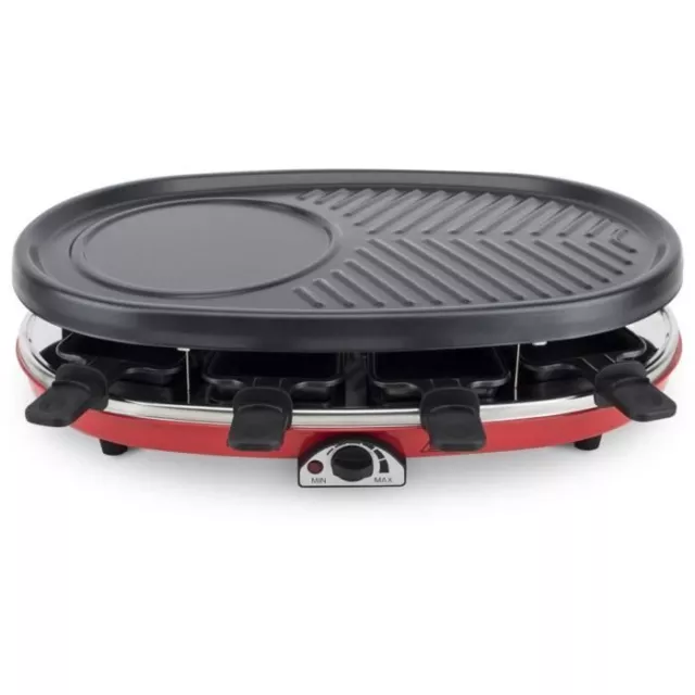 HKoeNIG RP418 - Appareil a Raclette 4 en 1 - 8 personnes - 6 mini crepes - Grill 2