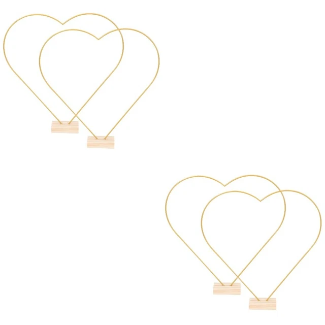 2 juegos de aros de metal de escritorio aros florales en forma de corazón atrapasueños