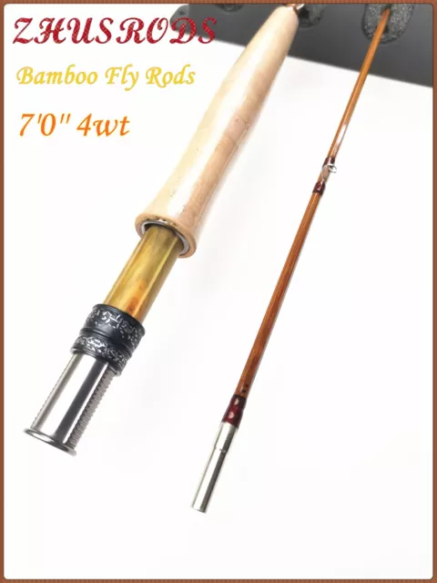 VTG CHAMPION JAPAN Bamboo Fly Fishing Rod Pole Wood Box Case +
