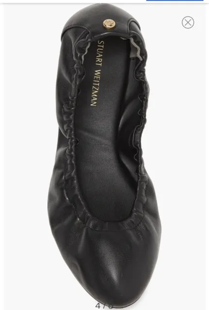 Stuart Weitzman leather Gabby Scrunch ballet flat in black sz 7