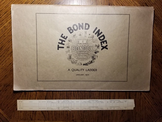 Rare The Bond Index  Published by Bondex of Chicago Illinois 1935 Lists Bonds