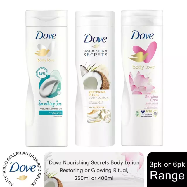 Dove Nourishing Secrets Body Lotion, Restoring or Glowing Ritual, 250ml or 400ml