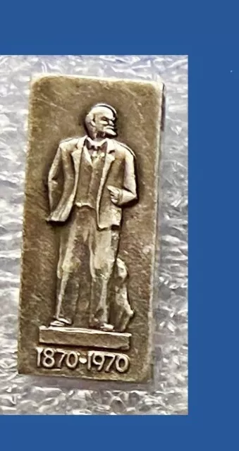 VLADIMIR LENIN  MONUMENT USSR Soviet Russian RARE pinback 1870-1970