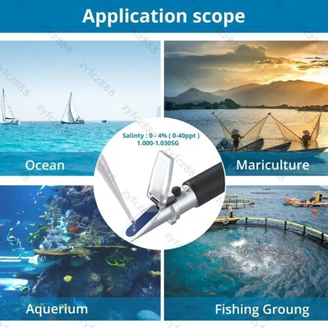 Refraktometer Salinometer Salinität 0-100‰ Salzgehalt Messgerät Aquariumtest ATC 2