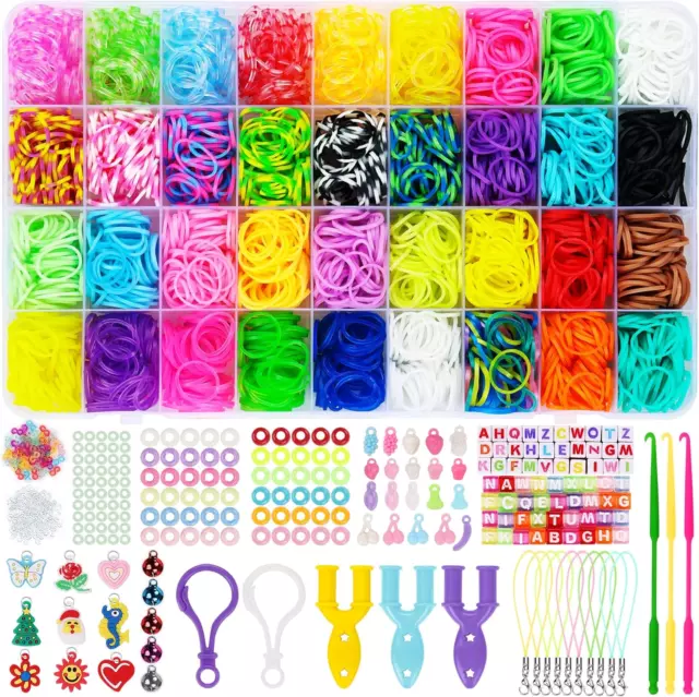 LUZOON 2800+ Loom Bänder Set, 36 Farben Armbänder Selber Machen Gummibänder Kind