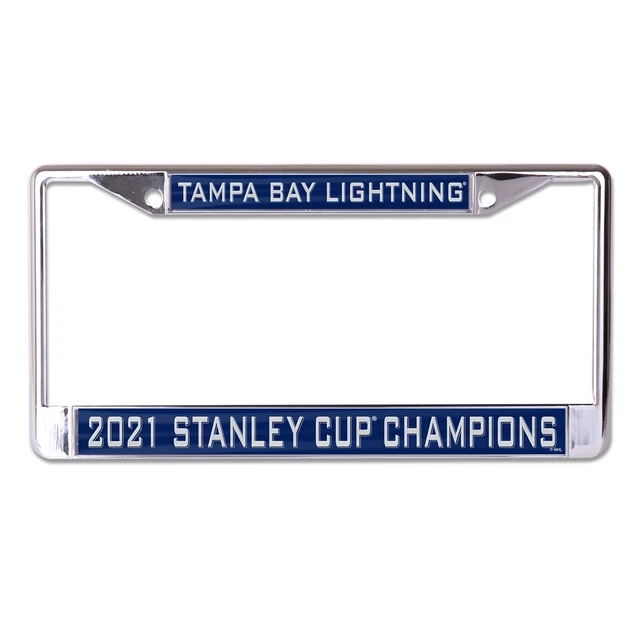 WinCraft Tampa Bay Lightning 2021 Stanley Cup Champions Metal Laser-Cut License