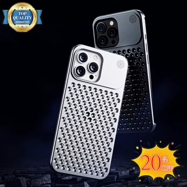 For IPhone 15 Series Aluminum Hollow Phone Case Heat Aromatherapy✨a K3E4