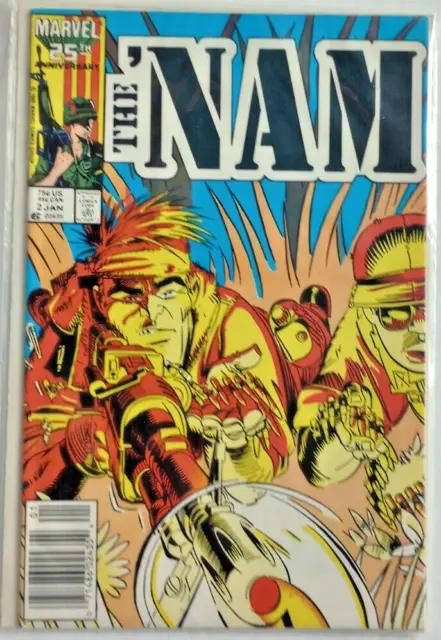 The Nam Comic Book #2 Marvel January 1986 Rare Vintage Vietnam "Barcode Issue"