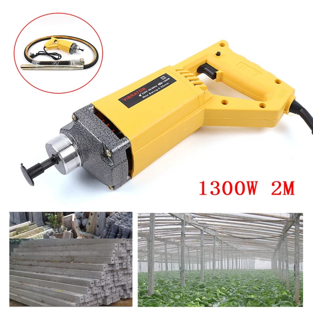 1300W Vibrateur a Beton Aiguille Vibrante Electrique Ø 35mm 2m Vibreur a Beton
