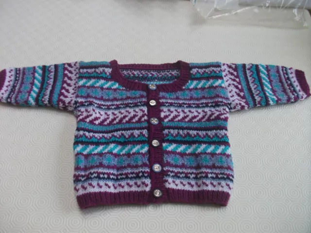 gilet bébé tricoté main 12/18 mois neuf