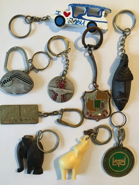 Porte-clés Key Ring Afrique pays variés lot de 9 pièces