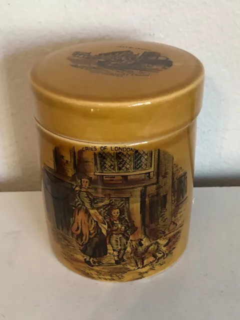 1930'S  Crown Devon " Cries Of London"  Porcelain Storage Jar England 8 Oz