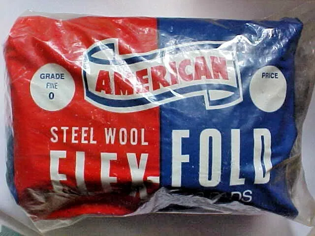 American Steel Wool Flex-Fold 8 Pads Grade Fine 0 Made In USA New Sealed Package