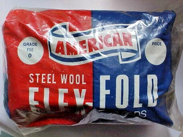 American Steel Wool Flex-Fold 8 Pads Grade Fine 0 Made In USA New Sealed Package