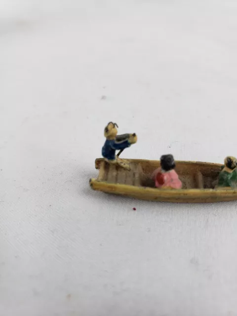 Superb antique japanese miniature 1" metal, Adell Venus collection, boat 2