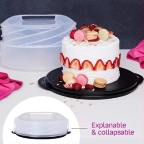 TUPPERWARE COLLAPSIBLE CAKE Carrier Taker Collapsible & Expandable