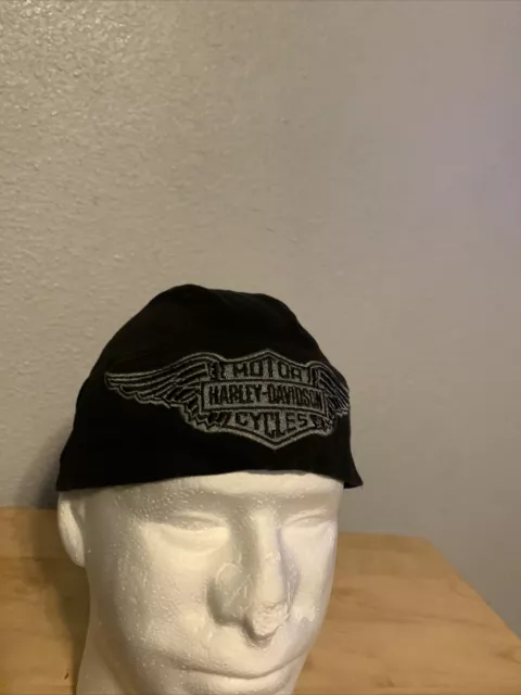 Harley Davidson Motorcycles Men's Skull Cap Do Rag Bandana Hat Black embroidered