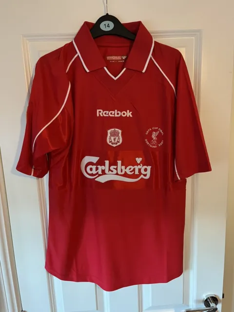Retro Reproduction Liverpool 2001 UEFA Cup Final Shirt - Gerrard - Medium