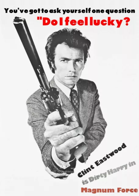 Clint Eastwood Dirty Harry 44 Magnum Force Print Poster Wall Art Picture A4 +