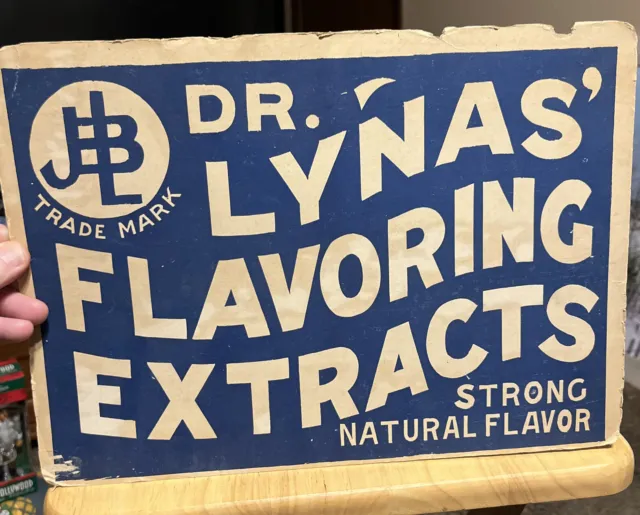 Dr. Lynas’ Flavoring Extracts cardboard sign 14 x 10 in