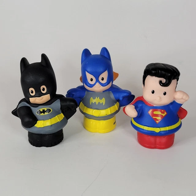 Fisher Price Little People Lot of 3 Super Heroes Batman Superman Batgirl