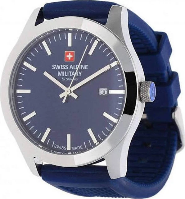 Montre Swiss Alpine Military Homme - Quartz Bleu - 45 Mm - Neuf Avec étiquettes