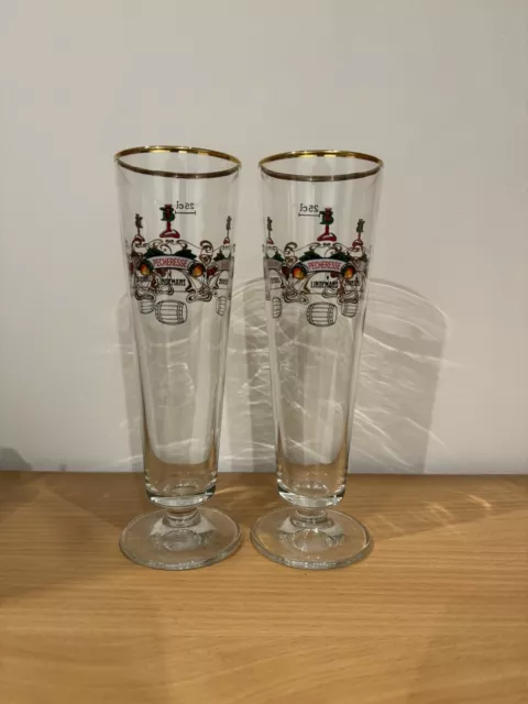 Lot De 2 Verres à bière  Lindemans Pecheresse Kriek Framboise Neuf 25cl