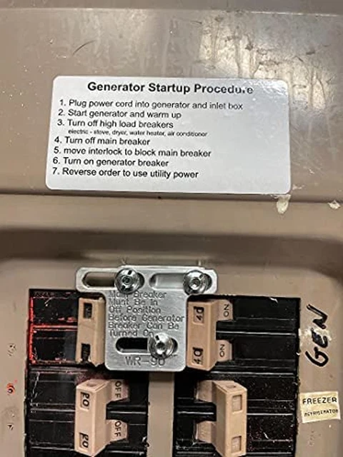Generator Interlock for Cutler Hammer and Eaton 100 Amp Panels