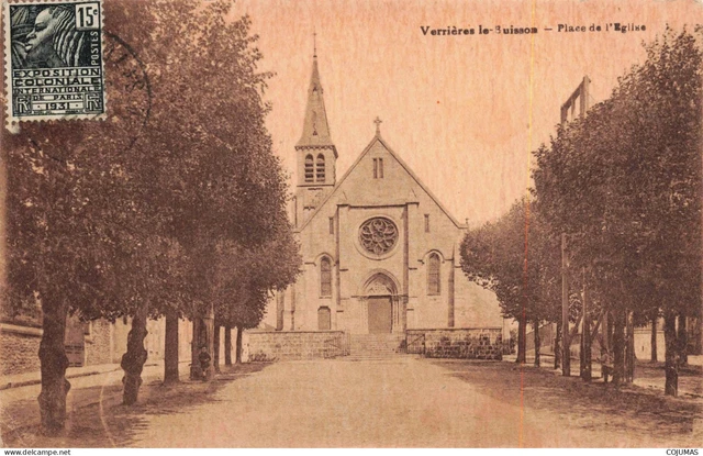 91 - VERRIERES LE BUISSON - S13219 - Place de l'Eglise - En l'�tat Pli - L1