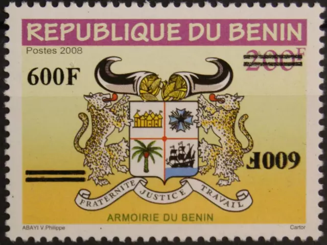 BENIN 2009 1638 VARITY INVERTED PRINT ovp Wappen Coat of Arms MNH