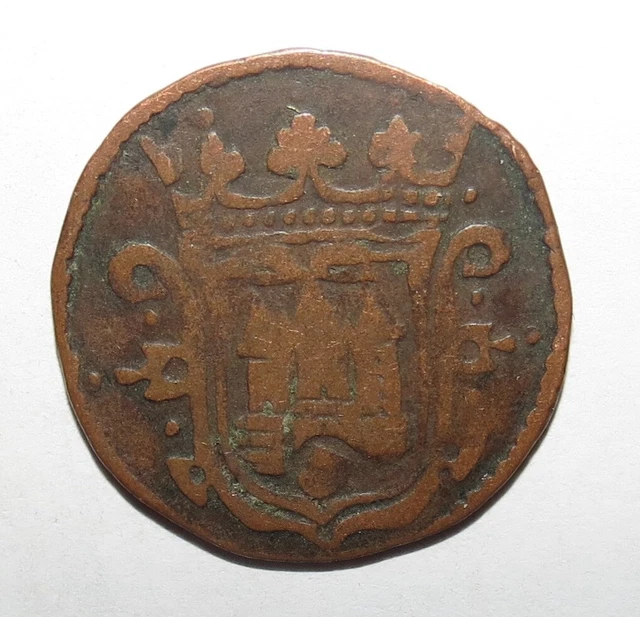 Rare Netherlands Dutch Republic 1 Duit Kampen 1660 CAMPEN - 1,83g
