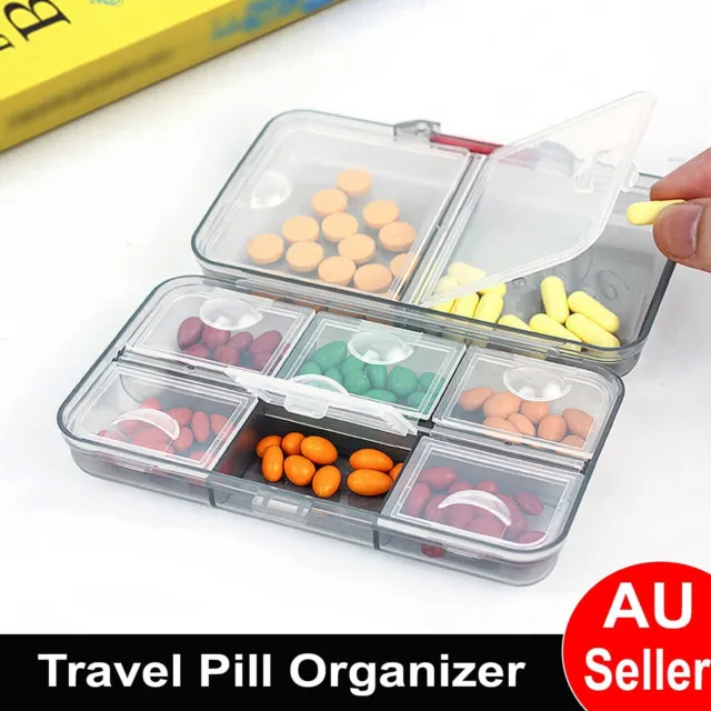 Pill Box Medicine Organizer Dispenser Box Case Travel Tablet Container Holder AU