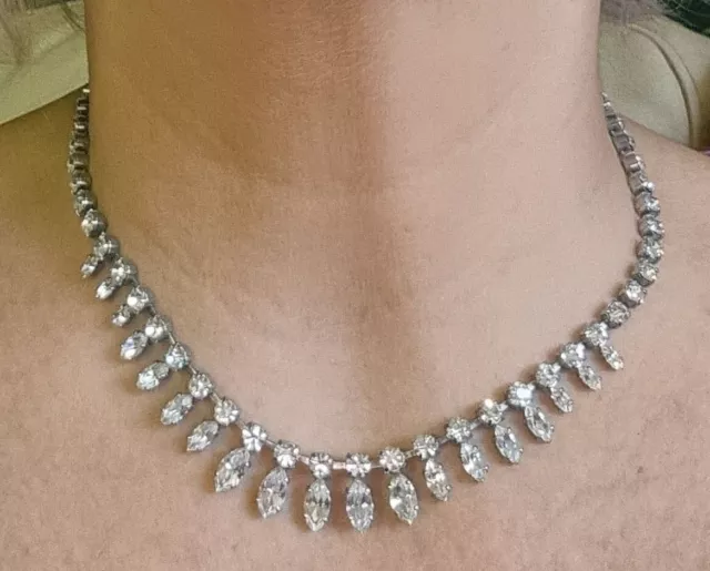 Ladies Vintage Art Deco Style Diamante Necklace