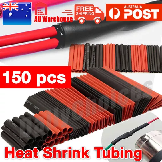 150 PCS Heat Shrink Heatshrink Wire Cable Tubing Tube Sleeving Sleeve Wrap AU