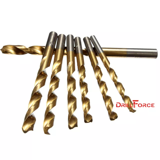 Ensemble de forets 100 pièces 1/8 pouces HSS titane Jobber longueur torsion métal foret outils 3
