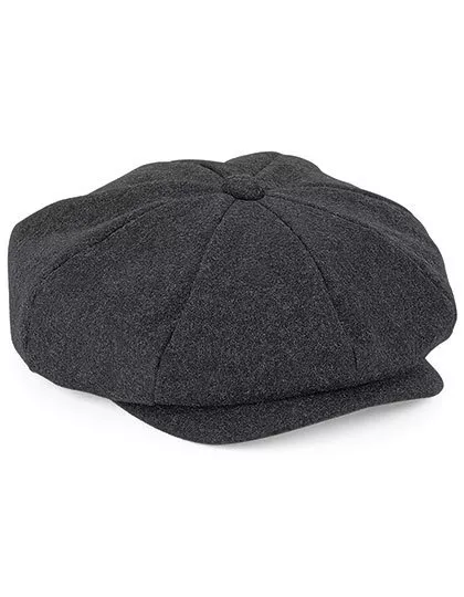 Beechfield Melton Wool Baker Boy Cap Schirmmütze gefüttert S/M L/XL Neuware