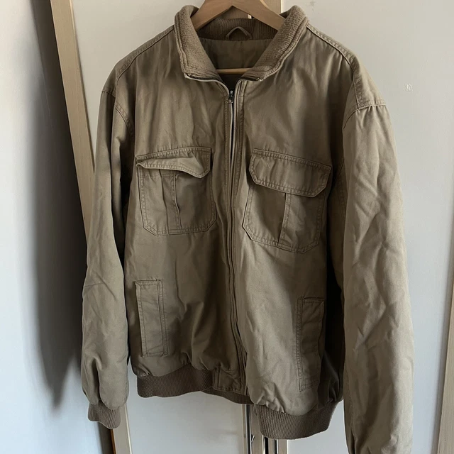 CEDAR WOOD STATE Mens Beige Jacket Coat Size XLarge full Zip